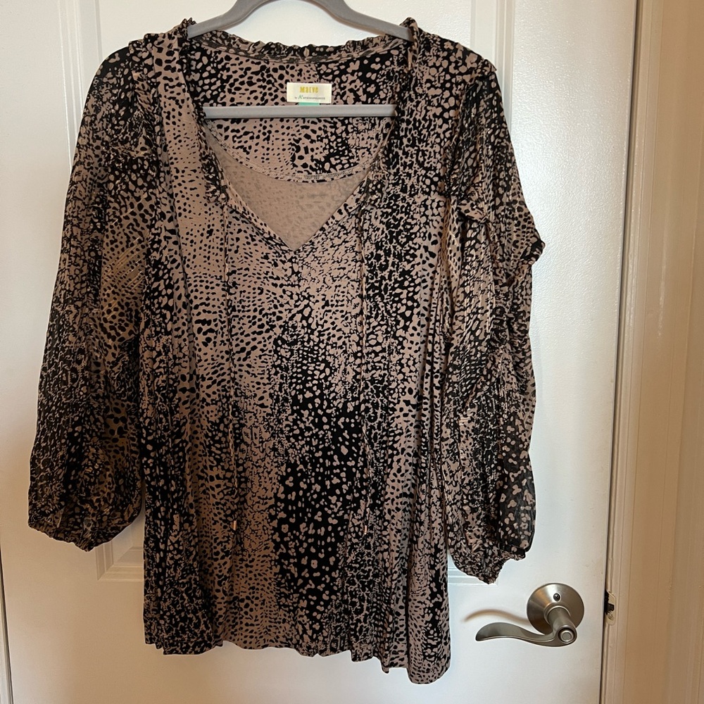 Maeve 1X shimmery print blouse new w/tags Free SHIPPING